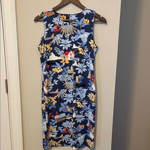 J. McLaughlin Navy and Gold Floral Midi Dress